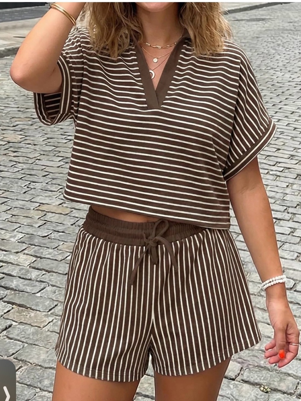 Amazon Brown and White Striped Women’s Shorts